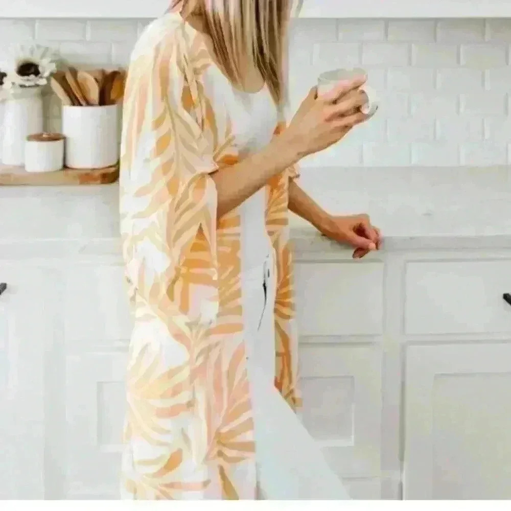 Maison Du Soir Magnolia Luxe Yellow And White Pal… - image 2